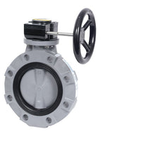 BYV Series Butterfly Valve - Gear Operated, 6" PVC/Nitrile