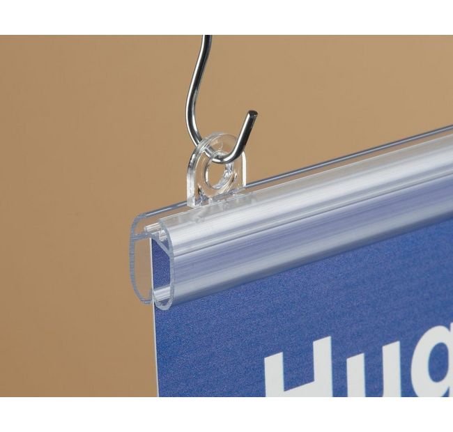 48" Clear PVC Elliptical Banner Hanger - Image 1