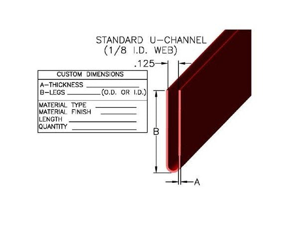 Roll Formed U-Channel & J-Channel Trim, Various Metals, Custom Lengths - Image 1