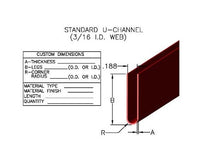 U-Channel & J-Channel Edgings & Trim 3/16" ID - Multi-Metal Options