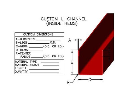 Custom U-Channel with Inside Hems - Image 1