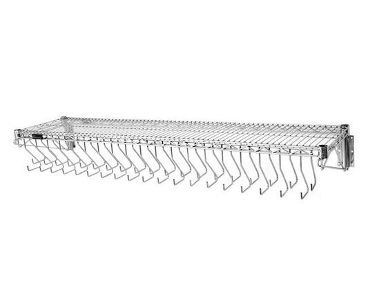 Eagle 14x60 Chrome Wall Mounted Gowning Rack with 38 Welded Hooks - Image 1