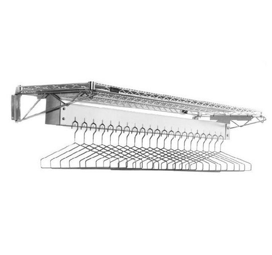Eagle 24x48 Chrome Wall Mounted Gowning Rack with 17 Slot Removable Hangers - Image 1