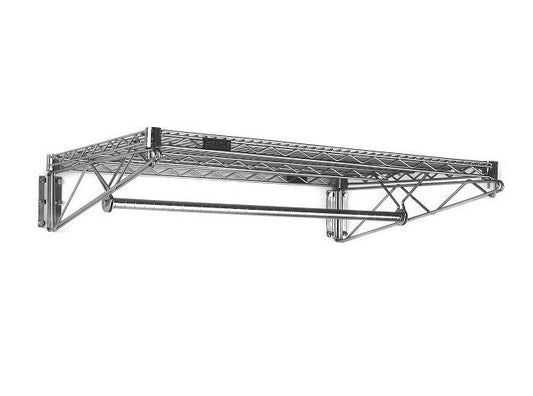 Chrome Wall Mounted Gowning Rack - 18x48 inches with Hanger Tube - Image 1