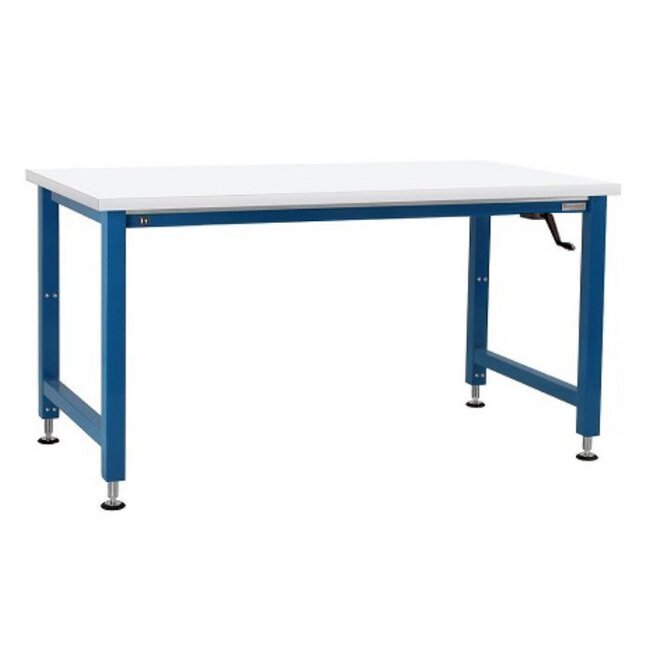 Cleatech Scientificâ¢ 48x24 Hand Crank Hydraulic Lab Workbench - Image 1