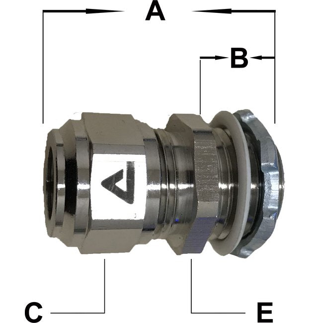 1/2" 316 Stainless Steel Cord Grip - Image 2