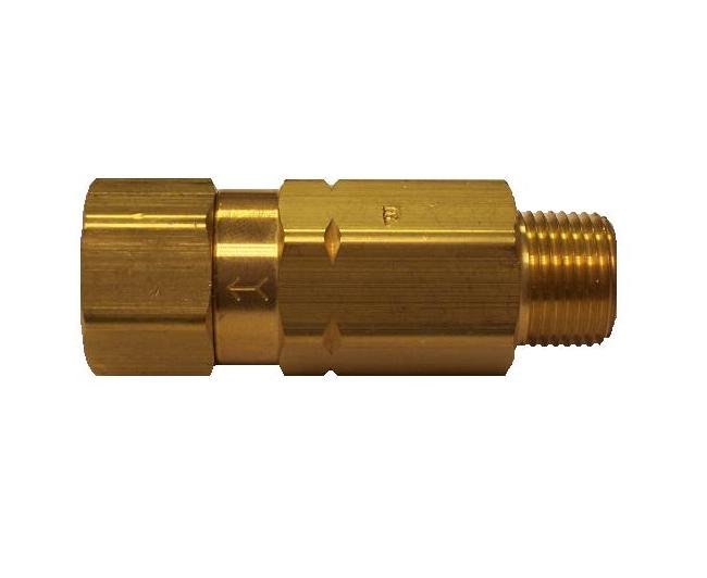 High Pressure Brass Check Valve - 1/4" NPT Female x 1/4" NPT Male - Image 1