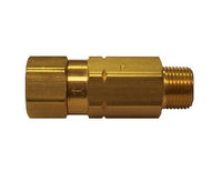 High Pressure Brass Check Valve - 1/4" NPT Female x 1/4" NPT Male