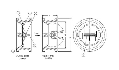 Sure Flow 30-inch Retainerless Carbon Steel Wafer Double Door Dual Disc Check Valve - Image 2