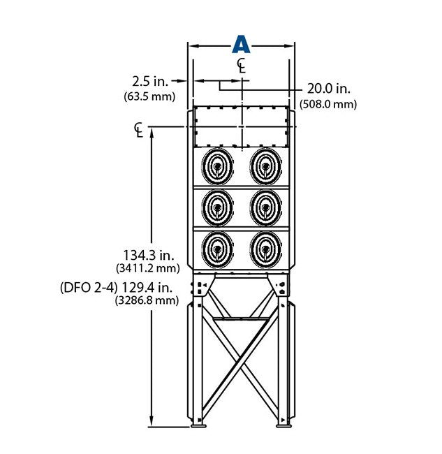 Donaldson Downflo® Oval 36 Dust Collector, 125-Inch Dimension A - Image 2