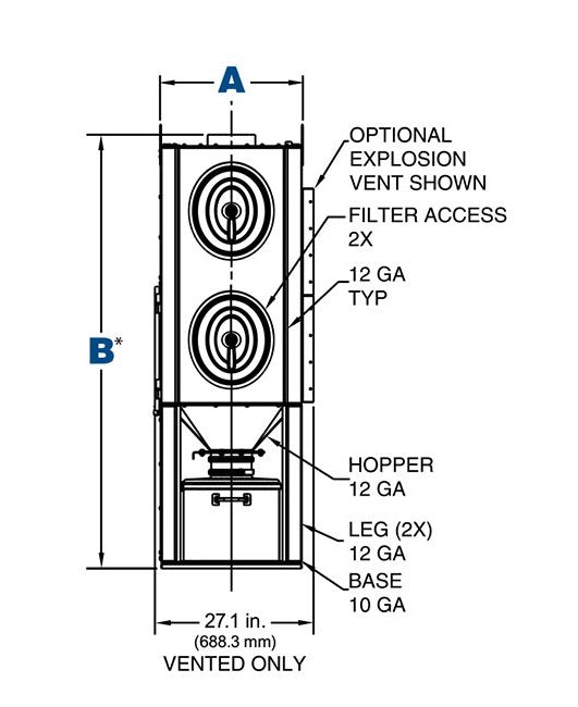Donaldson® Torit® Downflo® Oval 2 Filters Dust Collector - Image 1