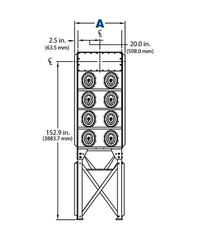 Donaldson® Torit® Downflo® Oval 64 Dust Collector with 165.0" Dimension A - Image 2
