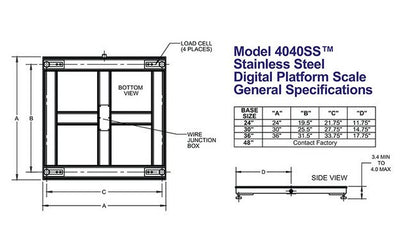 4040SSâ¢ 60" Stainless Steel Digital Platform Scale - Image 2