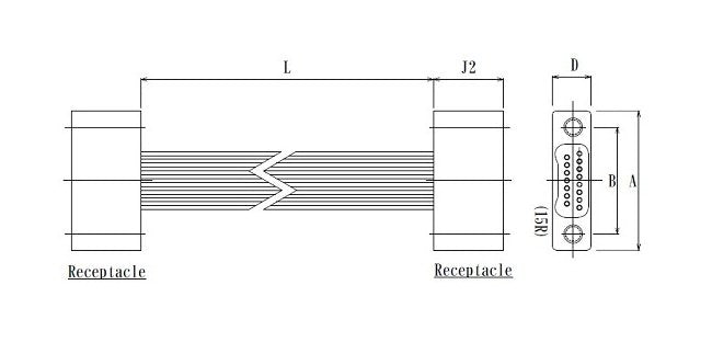 Dual Row Nano Connector with Insulated Wire - Receptacle to Receptacle - Image 2