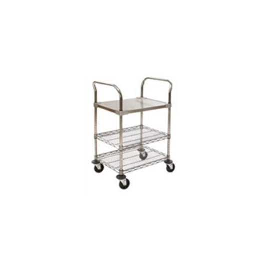 Eagle 18-inch Stainless Steel Utility Cart with Solid Shelf - Image 1