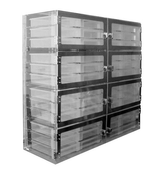 52 Inch Eight Door Sliding Tray Clear Acrylic Desiccator - Image 1