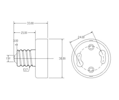 Energy Star E17 to GU24 Adapter - Image 2