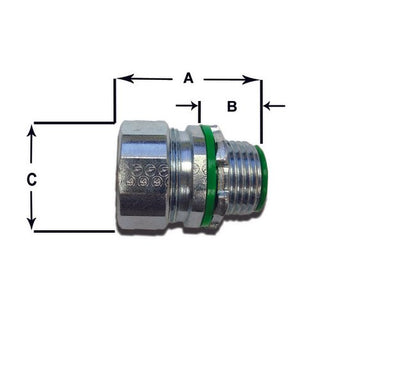 3/4-Inch Straight Zinc-Plated Steel Sealtite Fitting - Image 2