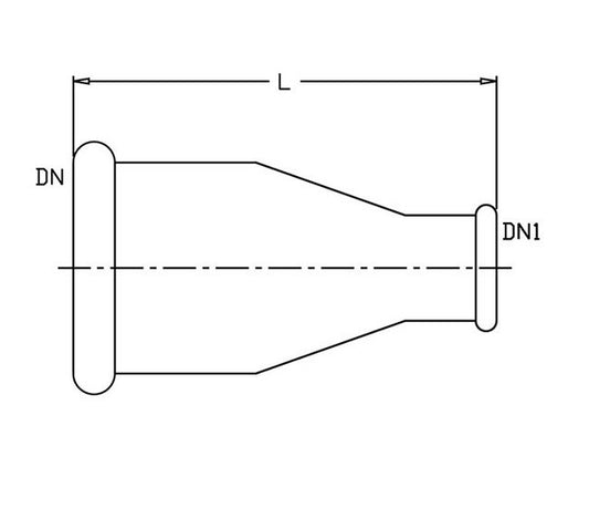 Industrial Beaded Concentric Reducer Fitting - 4in to 2in - Image 1