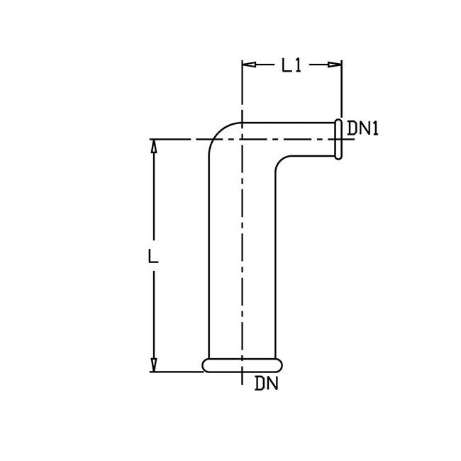 Durable 90 Degree Beaded Reducer Elbow Fitting, 3” to 1 1/2” - Image 1