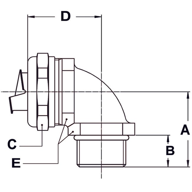 Compact Nickel Plated Brass Fittings ISO - 90°, 2 in - Image 2