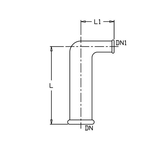 6-Inch to 4-Inch 90 Degree Beaded Reducer Elbow Fitting - Image 1