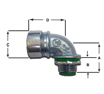 2 Inch 90 Degree Zinc-Plated Steel Sealtite Fitting - Image 2