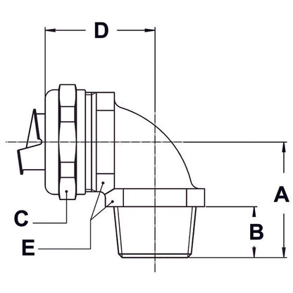 90° Nickel Plated Brass Compact Fittings NPT - 1 inch - Image 2