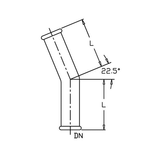 6-Inch 22 1/2 Degree Beaded Mitered Elbow Fitting - Image 1