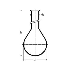 Borosilicate Glass Kjeldahl Flask, 100mL