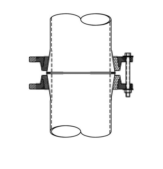 QVF Safety Flat Buttress Pipe Coupling Kit, 3-inch Cast Iron Flanges - Image 1