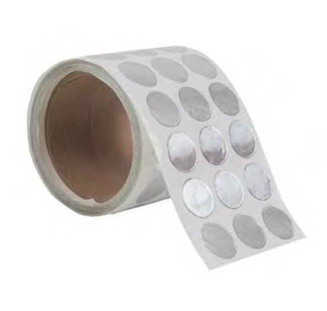 AFD1625 Aluminum Foil Disc Tape - 1.625 Inch Diameter, Roll of 500 - Image 1