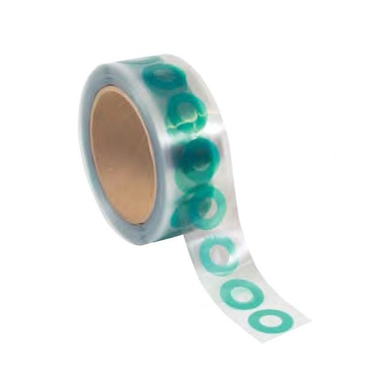 Green Poly Donut Tape 0.250x0.500 Inch ID/OD - Pack of 1000 - Image 1