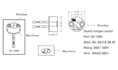 Round Bi-Pin Halogen Lampholders for G4, GX5.3, MR16, G6.35 Lamps - Image 2