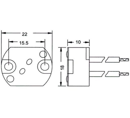 Rectangular Style Bi-Pin Halogen Lampholders for G4, G5.3, G6.35 Lamps - Image 2