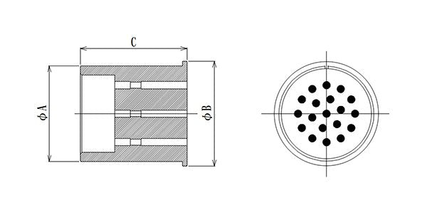 Burndy/Souriau Type Vacuum Side Connector Insert - PEEK, PTFE, Alumina - Image 2
