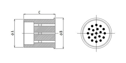 Burndy/Souriau Type Vacuum Side Connector Insert - PEEK, PTFE, Alumina - Image 2