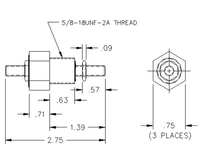 Unilok Union Tee - 3/16 Tube Fitting, 316 SS - Image 2