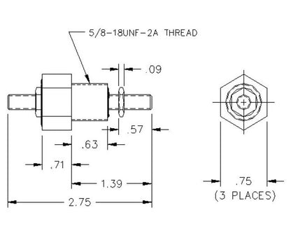 Unilok Union Tee - 3/16 Tube Fitting, 316 SS - Image 2