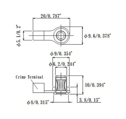 JCC 3.6mm Right Angle High Current Wire Terminal Socket Pin - Image 2