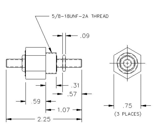 Unilok Bulkhead Union - 3/16 Tube Fitting x 3/16 Tube Fitting, 316 SS - Image 2