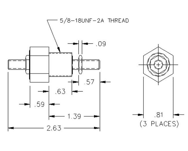 Unilok Brass Union Tee - 5/8 Tube Fitting, Tee Shape - Image 2
