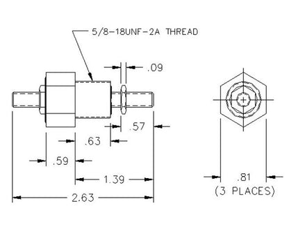 Unilok Brass Union Tee - 5/8 Tube Fitting, Tee Shape - Image 2
