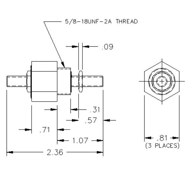 Unilok Reducing Union Tee - Alloy 400, 3/8 x 3/8 x 1/4 in - Image 2