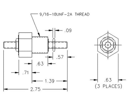 Unilok Alloy C-276 Union Tee - 1 inch, Tee Fitting - Image 2