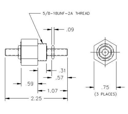 Unilok Bulkhead Reducing Union - Brass, 1/2" x 1/4" - Image 2