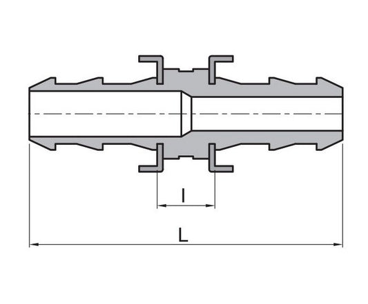 3/4 Inch Stainless Steel & Brass Hose Straight Union - Image 1