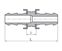 3/8 Inch Hose Straight Union - 316 Stainless Steel & Brass