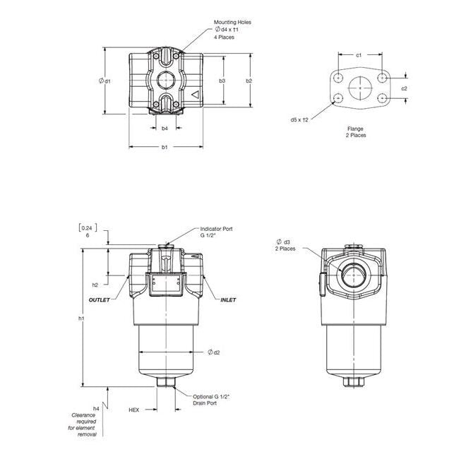 High Pressure In-Line Industrial Filter - DF Series (6090 PSI) - Image 2