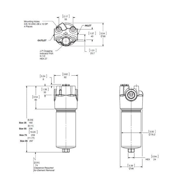 Hydraulic In-Line Filter - MFM Series (4060 PSI) - Image 2